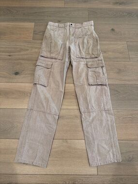 BUGLE BOY CO USA Khaki Vintage Cotton Cargo Utility‎ 90s Taiwan Pants Size 31L